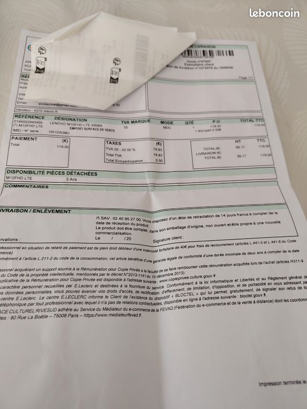 Tablette lenovo m10 FHD plus (image 2)