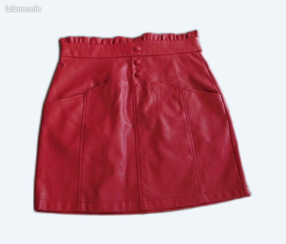 Jupe imitation cuir rouge NAF NAF Vêtements