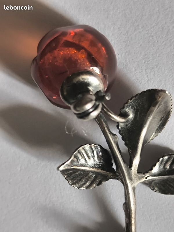 Broche Ambre Sur Support Argenté (occasion)