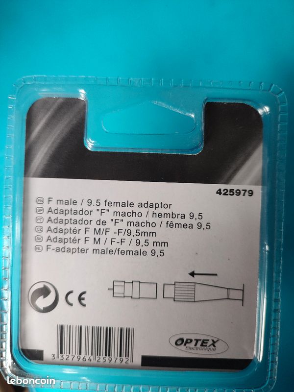 Adaptateur antenne satellite mâle F vers femelle 9,5 (image 2)