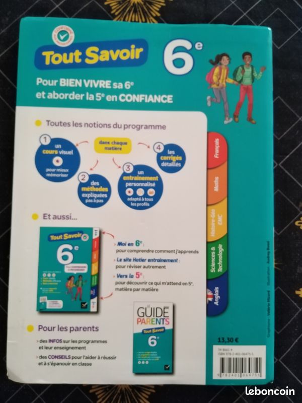 Tout savoir sur la 6ème (cahier d'exercices) (image 1)
