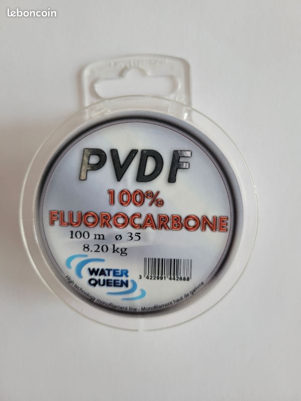 Fil De Pêche Fluorocarbone PVDF RAGOT – 100 M, Diamètre 0.225mm, Résistance 3.9kg, Indice Réfraction Proche Eau