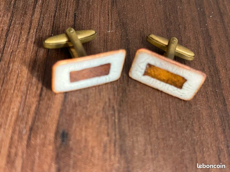 Paire De Boutons De Manchette Vintage (8-10 Mm) - Occasion TB