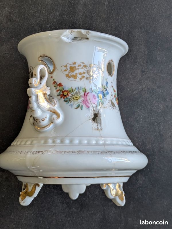 Tisanière ou Veilleuse en porcelaine de Limoges (Haviland) / victorien / décor floral peint à la main / vintage (image 4)