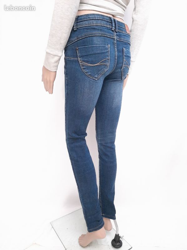 Nouveauté Bleu claire pantalon en jeans femme slim élastique taille