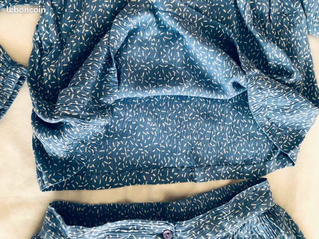 Blouse et jupe bleu Galerie Lafayette 8 ans TBE (image 4)