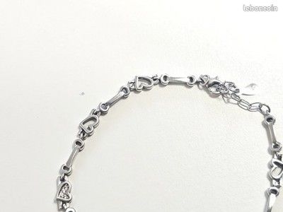 Bracelet Vintage En Argent Massif - Bijou Ancien Authentique - Occasion En Très Bon État (Quelques Traces D'Usure)