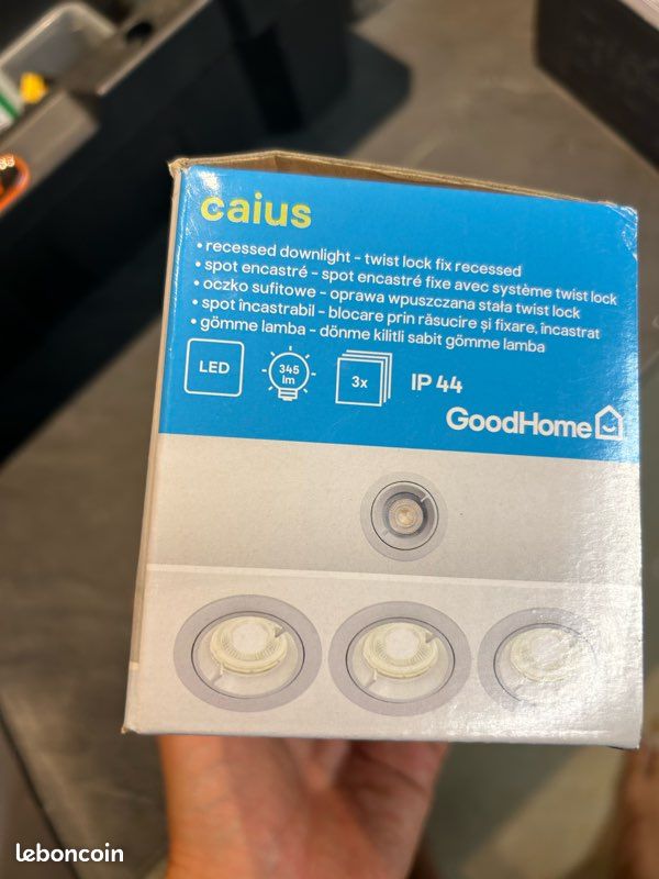 Lot de 3 spots encastrés étanches IP44 LED GU10 - GoodHome Caius (Neuf) (image 3)