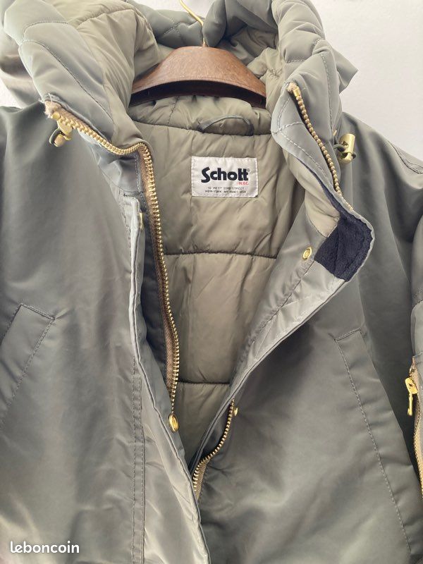 Parka oversize à capuche kaki ALENAWRS SCHOTT (image 2)