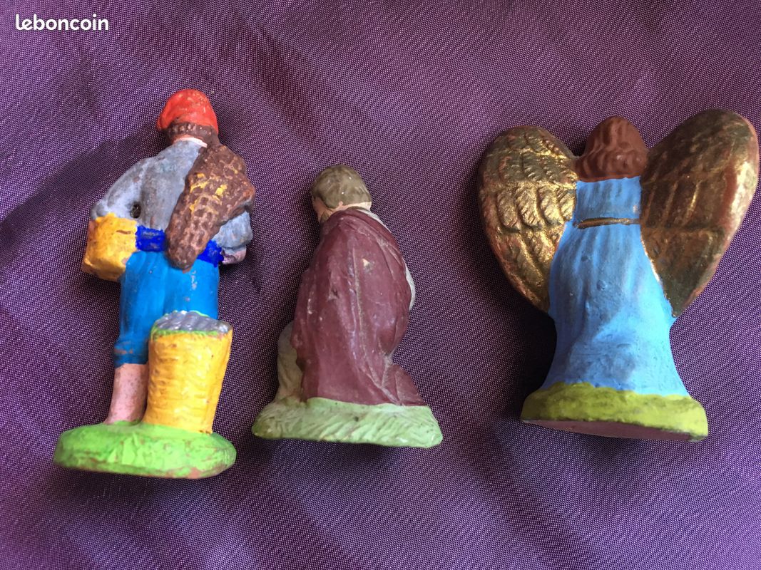 LOT 13 SANTONS Devineau tres ancien creche Noel ange Marie Joseph berger roi mag EUR 200,00 - FR