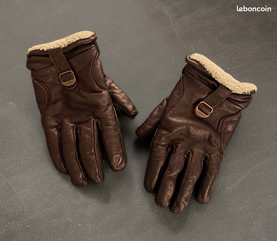 Gants moto Dainese vintage hiver cuir marron Équipement moto