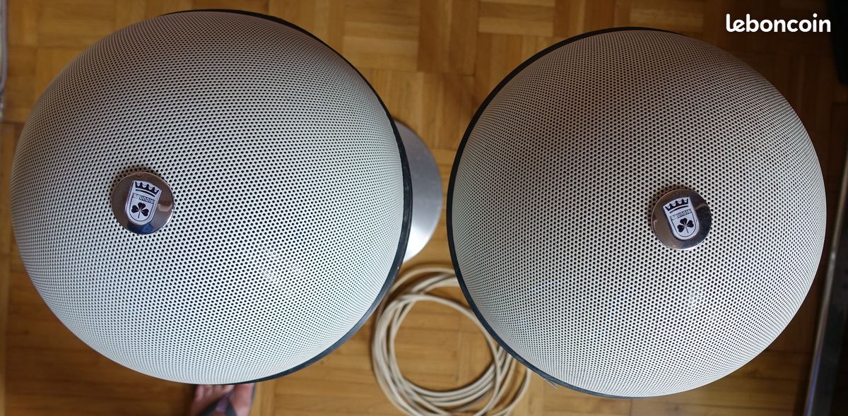 2 Enceintes boules AUDIORAMA 4000 GRUNDIG 1970's BLANCHES (image 2)