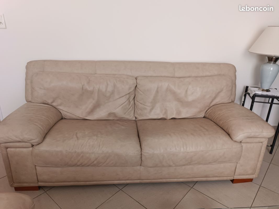 Vends ensemble : canapé 3 places et 2 fauteuils (image 2)