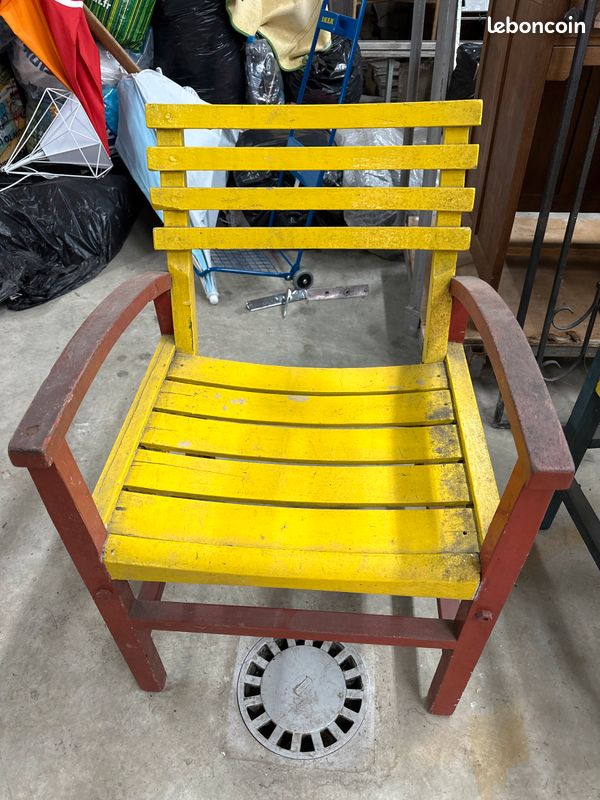 Fauteuil de jardin colorés bois (image 3)