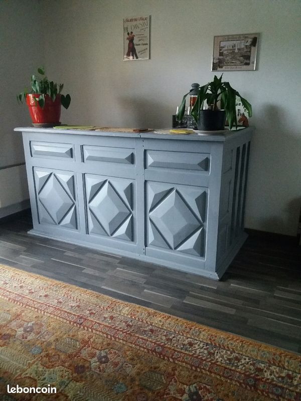 Bar comptoir et 2 tabourets hauts (image 2)