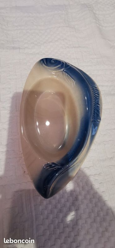 Cendrier poisson en céramique émaillée Vallauris vintage 1960