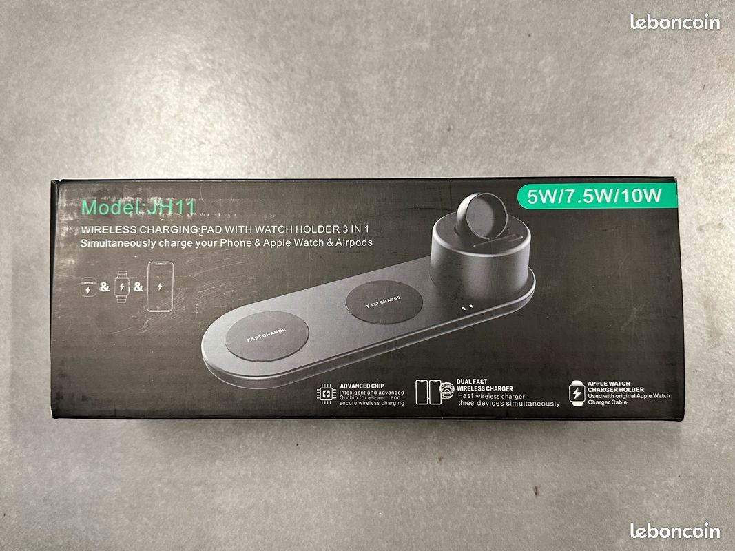 Station de charge rapide sans fil JH11 avec support pour montre - 3 en 1 (image 2)
