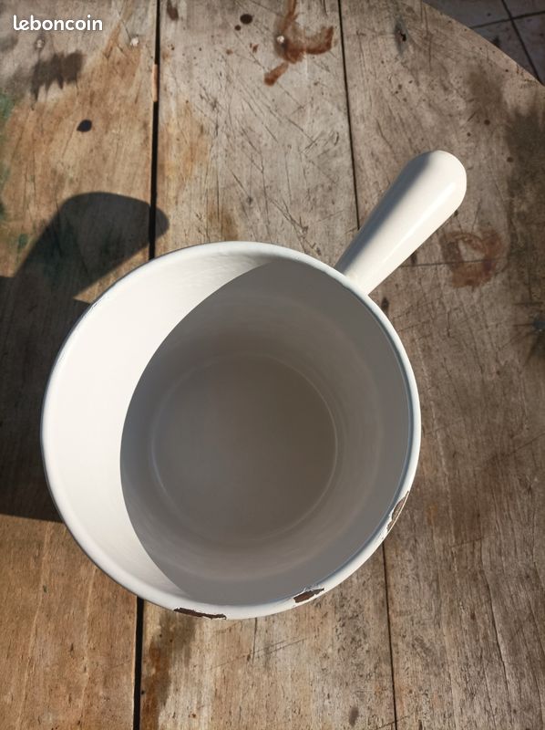 Ancien Caquelon à Fondue Le Creuset - Déco Fleurie Seventies - Casserole Vintage