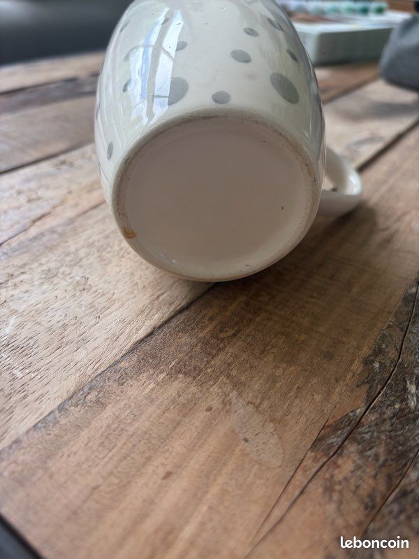 Tasse à pois, tasse blanche, mug blanc, mug à pois (image 4)
