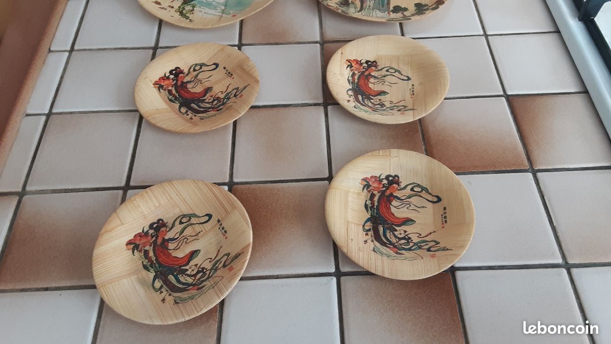 6 coupelles en bambou deco asiatique (image 2)
