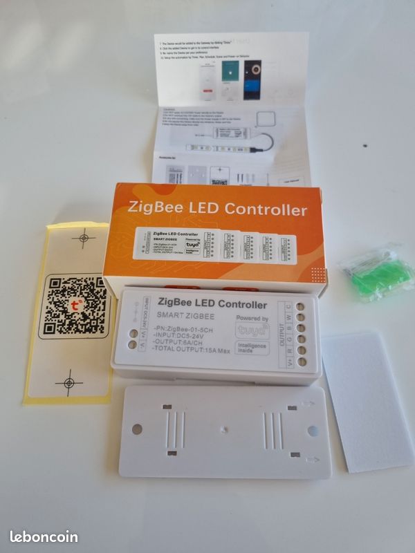 Contrôleur LED Zigbee RGBWC – 5-24V, 15A max – domotique (image 1)