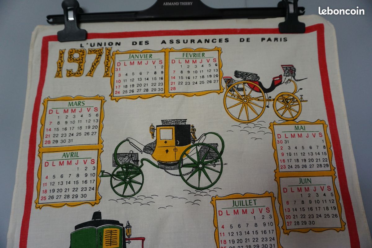 Calendrier Mural Avec Motif Calèche, Neuf Et Inutilisé