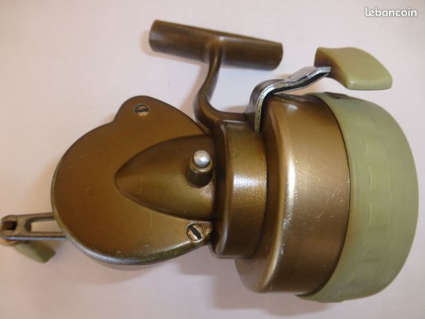 Moulinet de pêche ancien en bois et Laiton - Décoration