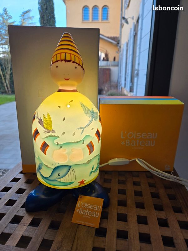 Lampe De Chevet Enfant – Vintage, Oiseau Bateau, Rigolote, Fonctionnelle
