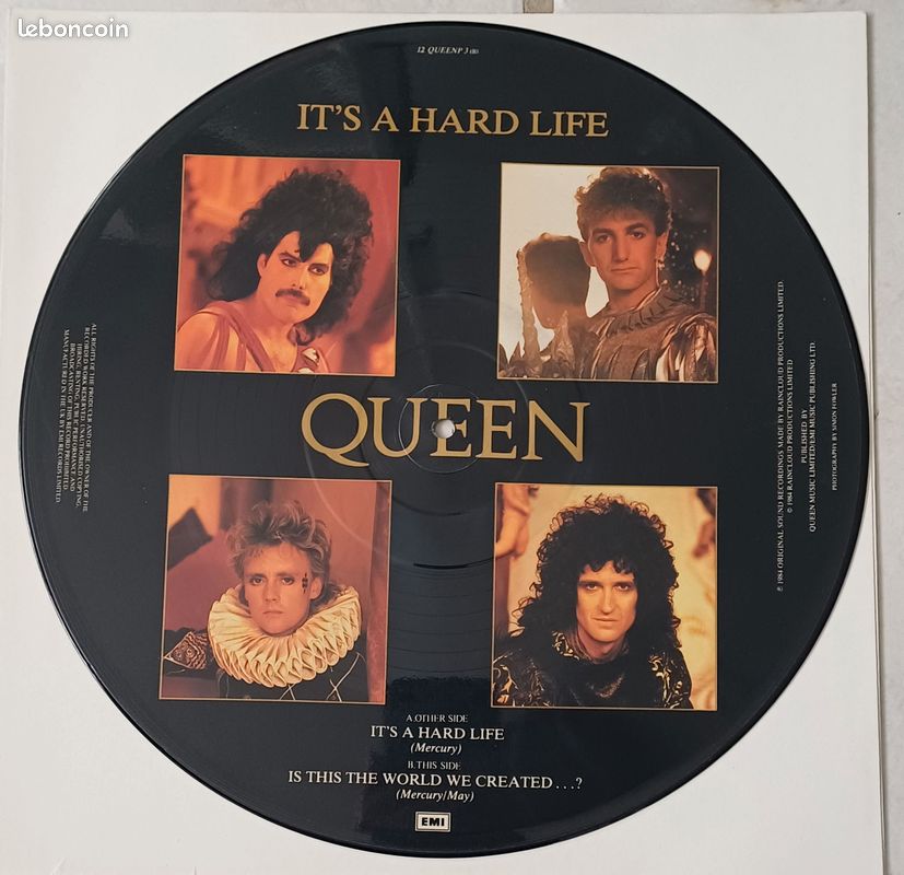 Queen - Its a hard life - 45T maxi - picture disque - rare - Trés bon état (image 2)