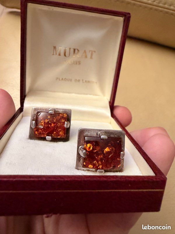 Ambre, Argent - Boutons de manchette - 16.00 ct