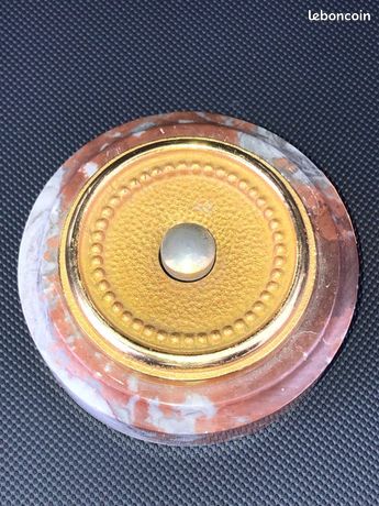 Sonnette - Sans Marque - Marbre Beige - Laiton Rouge - Sans Fil D80mm