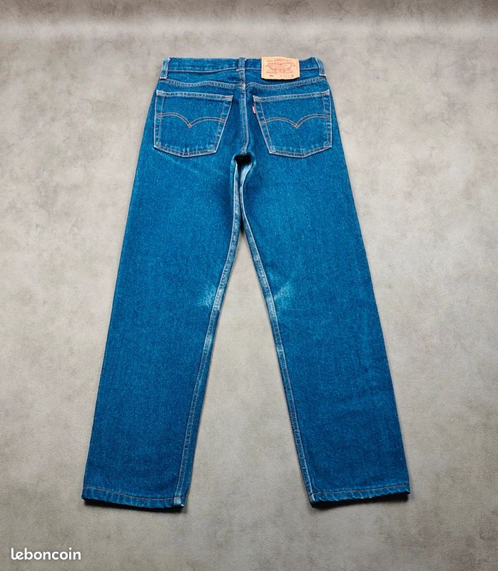 Jean Levi's 501 vintage 1993 Made in USA |W24 L30 FR34| Straight pants droit old aged bleu (image 3)