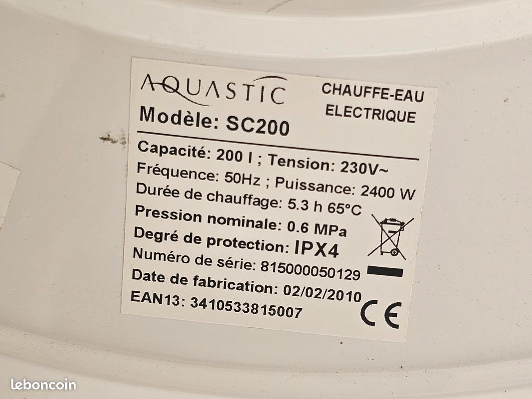 Ballon eau chaude Aquastic 200 litres (image 2)