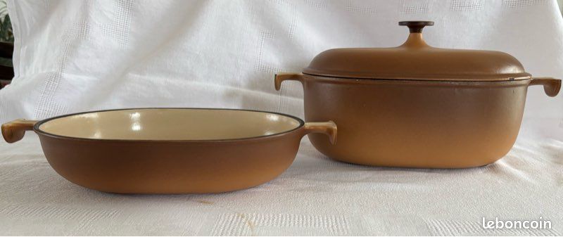 Plat à Gratin Le Creuset N°29 – Enzo Mari – Ovale Chocolat – Vintage Induction