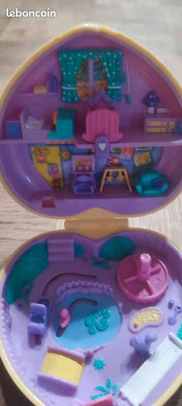 Rare Polly Pocket Bluebird Hatbox 1995, Très Bon état Avec Personnages