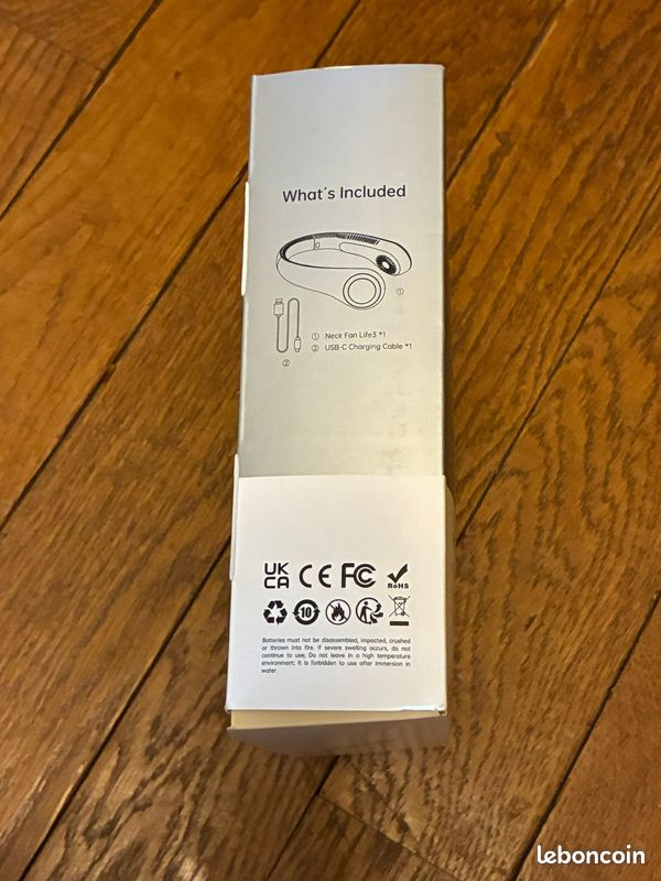Ventilateur de cou JISULIFE Life3 rechargeable USB (image 2)