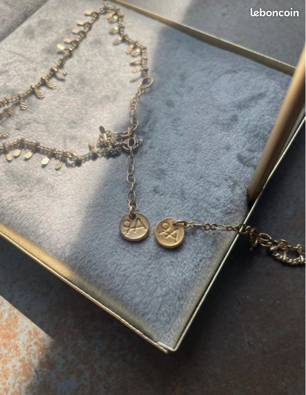 Ensemble boucle et chaîne or plaqué ( bijoux