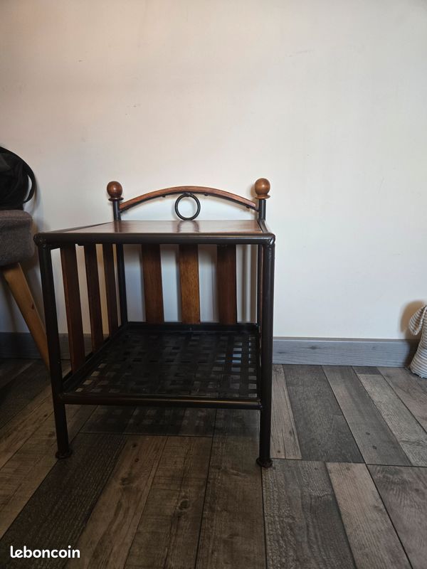 Table de chevet bois et métal (image 1)