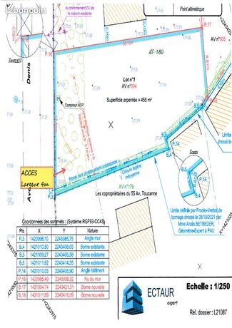Terrain 455 m² LESCAR