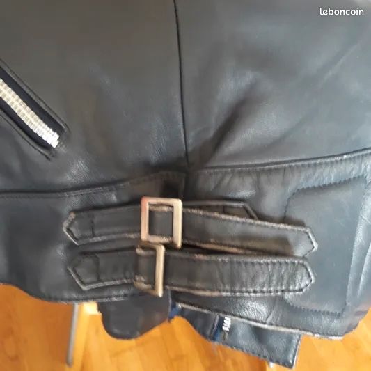 Perfecto Cuir Véritable Vintage 80s - Bleu Klein (Taille 50 / L) (image 12)