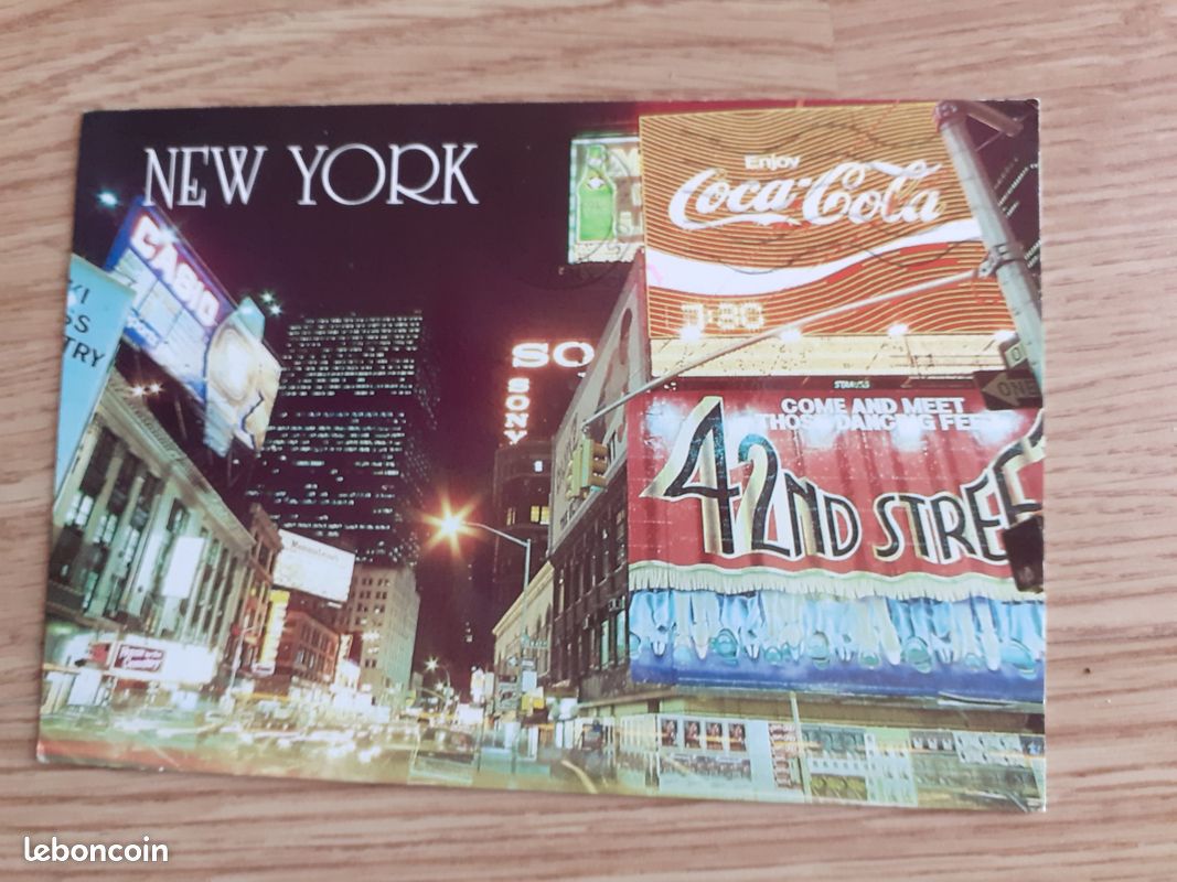 Lot: carte postale new york + timbre oblitere 1994 + carte postale the las vegas strip1994 + timbre oblitere bon etat (image 3)