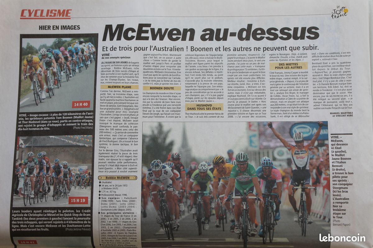 L'Equipe du 8/7/2006 - Coupe du Monde 2006 - Zizou - L'Ange Bleu - 2ème Finale - Agassi - Amélie Mauresmo - Brahim Asloum - McEwen (image 9)