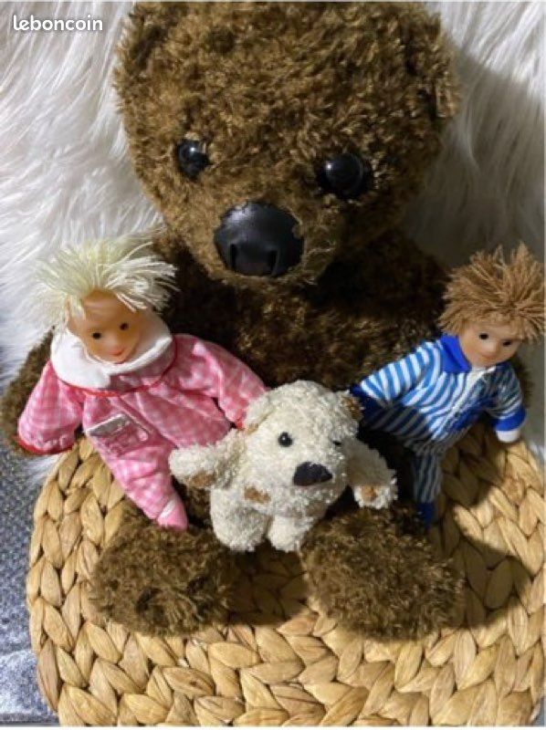 Tissu Ancien Bonne Nuit Les Petits Nicolas Et Pimprenelle - 41x93 Cm - Occasion