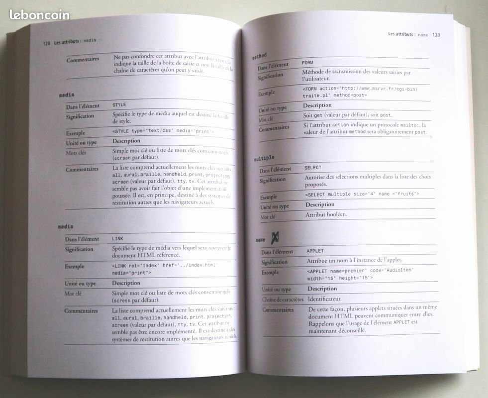 Livre informatique internet web Le Dico HTML 4 Editions Campus Press (image 3)