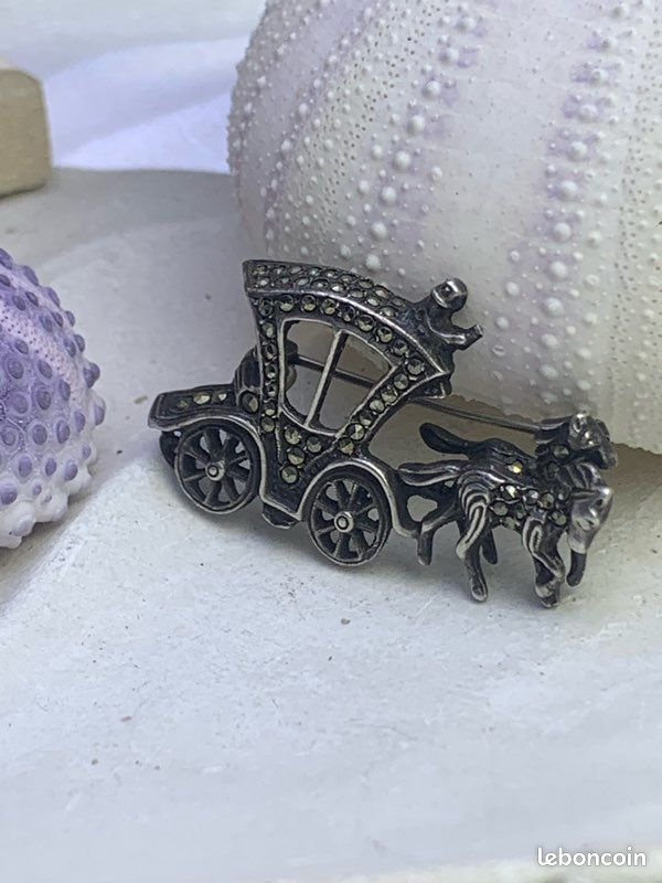 Broche Ancienne Prénom MARIE - Argent Massif - Bijou Vintage
