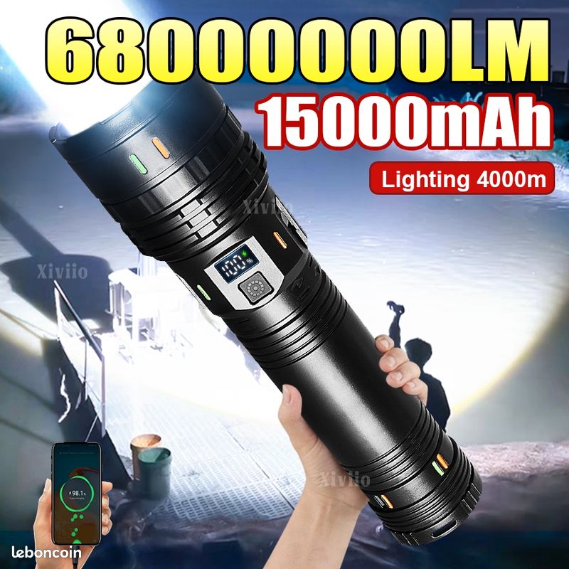 Lampe torche ultra puissante avec une porte de 500m