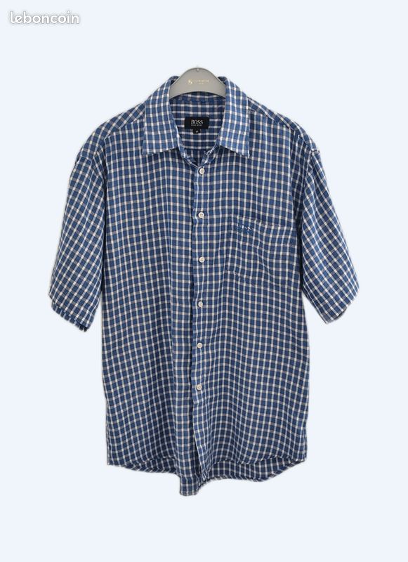Chemise Hugo Boss Coton Beige - Taille Medium, Col Classique, Très Bon état Occasion