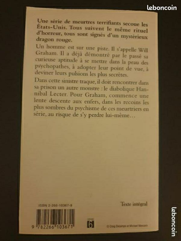 Livre Dragon rouge de Thomas Harris (image 2)