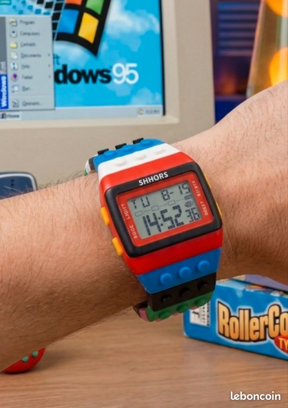 Montre Digitale Rétro Style "Lego" – Marque SHHORS rétro vintage y2k geek (image 2)