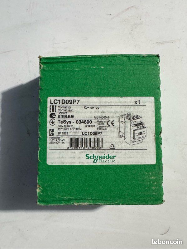 Contacteur schneider TeSys - 034890 LC1D09P7 (image 5)